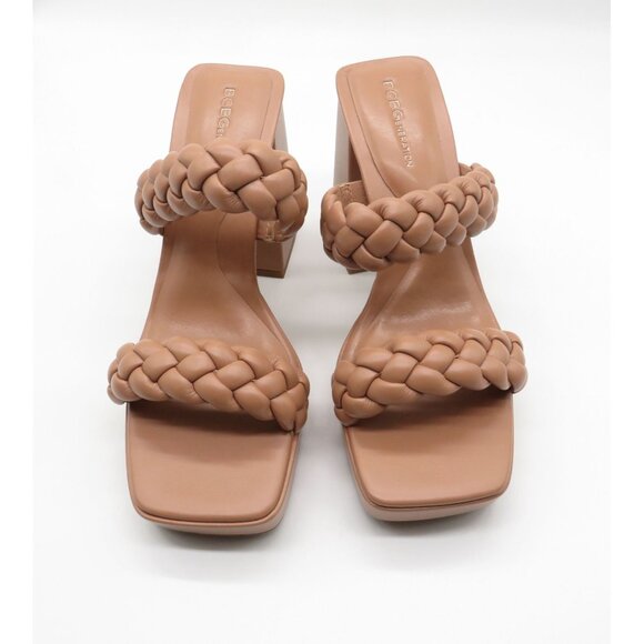 BCBG Generation Women's Tan Braided Strap Block Heel Sandals Size 10 NEW - Picture 2 of 8